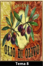 Carica l&#39;immagine nel visualizzatore di Gallery, Tema &quot;OLIO E OLIVE&quot; 42 varianti - Olio extravergine di oliva biologico - lattina 500 ml con stampa vintage
