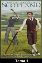 Carica l&#39;immagine nel visualizzatore di Gallery, lattina olio di oliva extrvergine biologico con stampa vintage tema golf 
